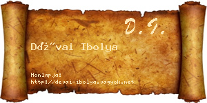 Dévai Ibolya névjegykártya