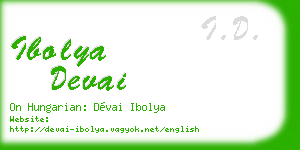 ibolya devai business card